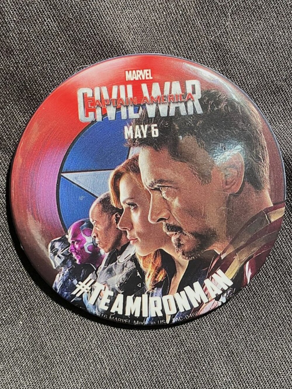 Marvel Civil War #Team Ironman May 6, 2016 Premiere Exclusive Pin